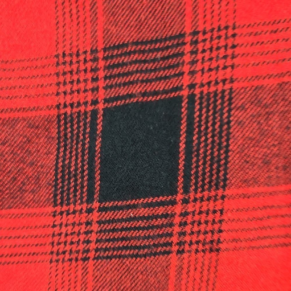 Express Red Black Plaid Flannel Long Sleeve Button-Up Tunic Shirt Women’s Small - Picture 11 of 11